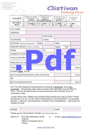 Booking Form - Pdf